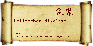 Holitscher Nikolett névjegykártya